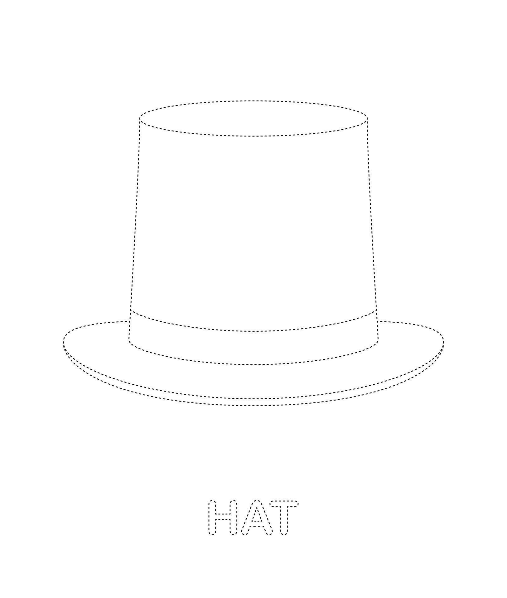Hat tracing worksheet for kids 9759814 Vector Art at Vecteezy