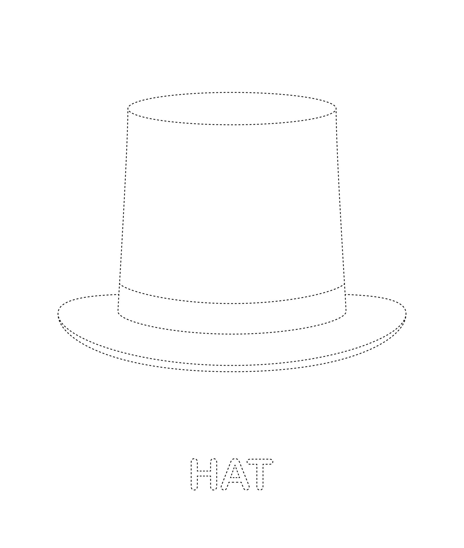 Hat tracing worksheet for kids 9759814 Vector Art at Vecteezy