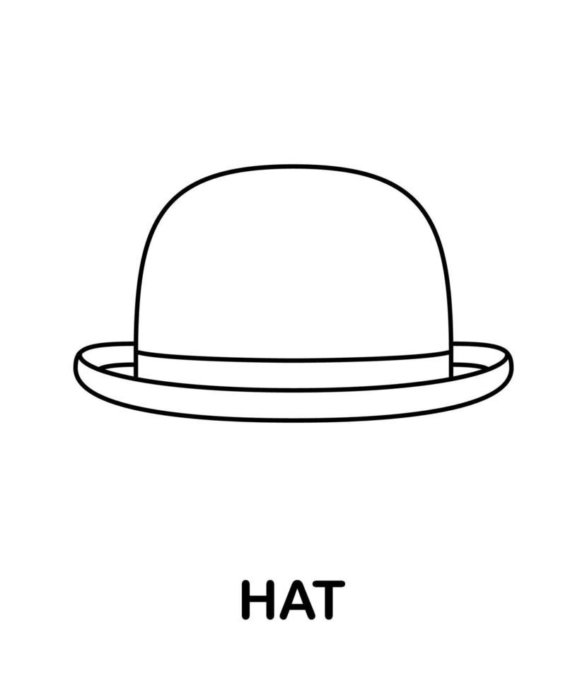 página para colorear con sombrero para niños vector