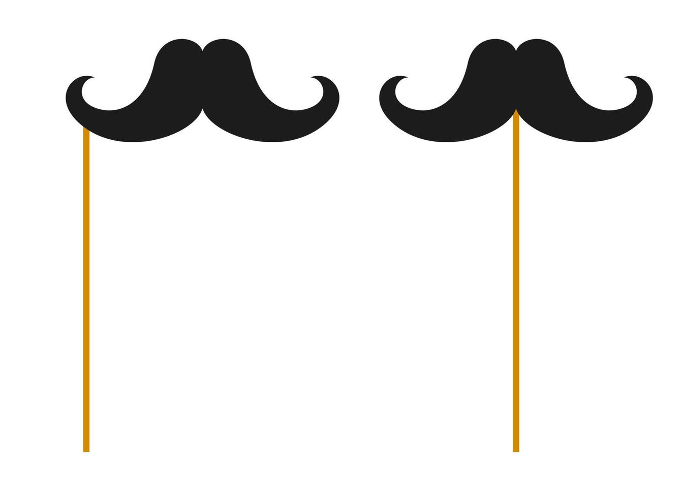 bigote con palo de madera sobre fondo blanco vector