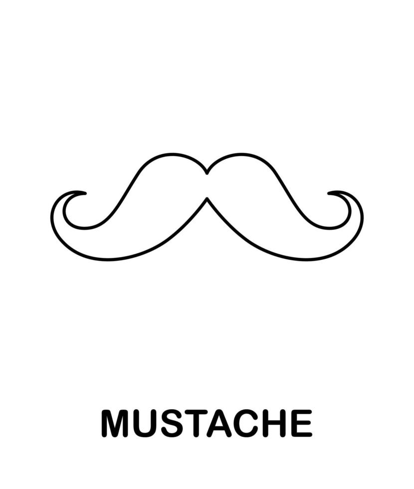 Coloring page with Mustache for kids vector