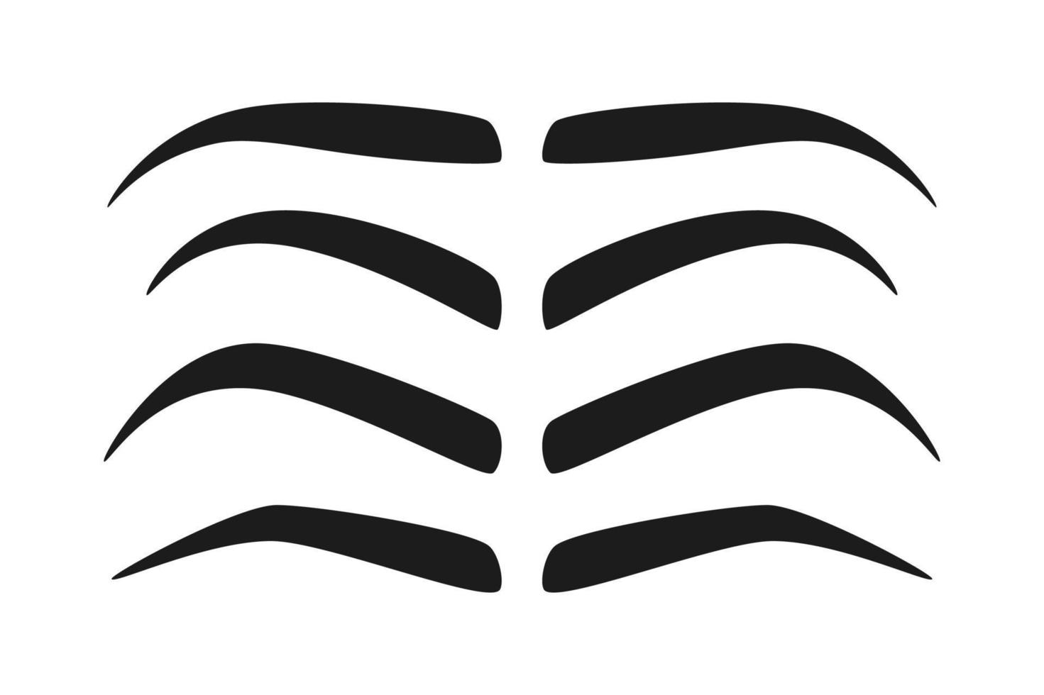 Set of Eyebrow shapes on white background vector