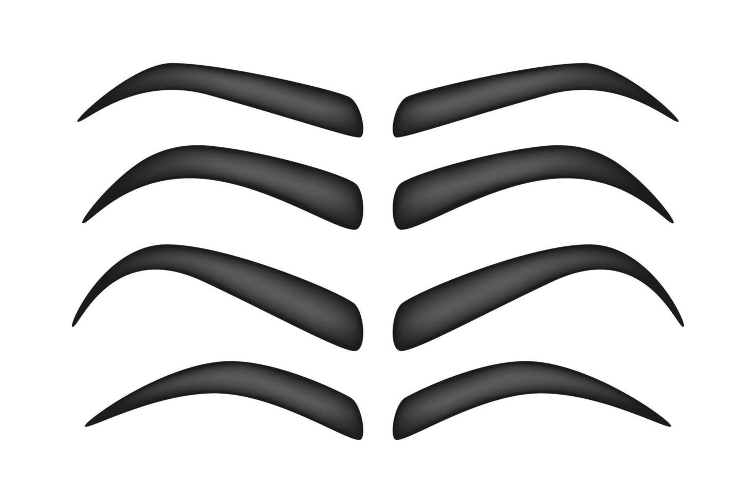 Set of Eyebrow shapes on white background vector