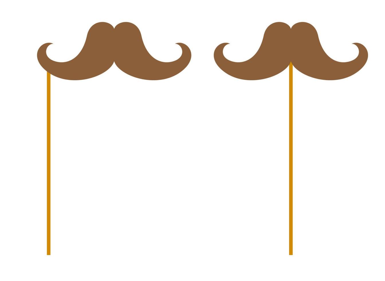 Mustache with wooden stick on white background vector