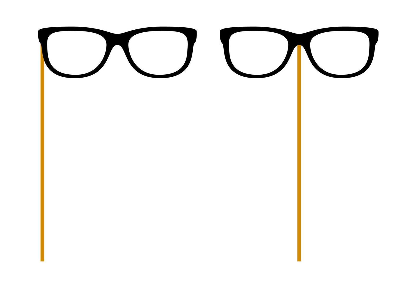 Glasses with wooden stick on white background vector