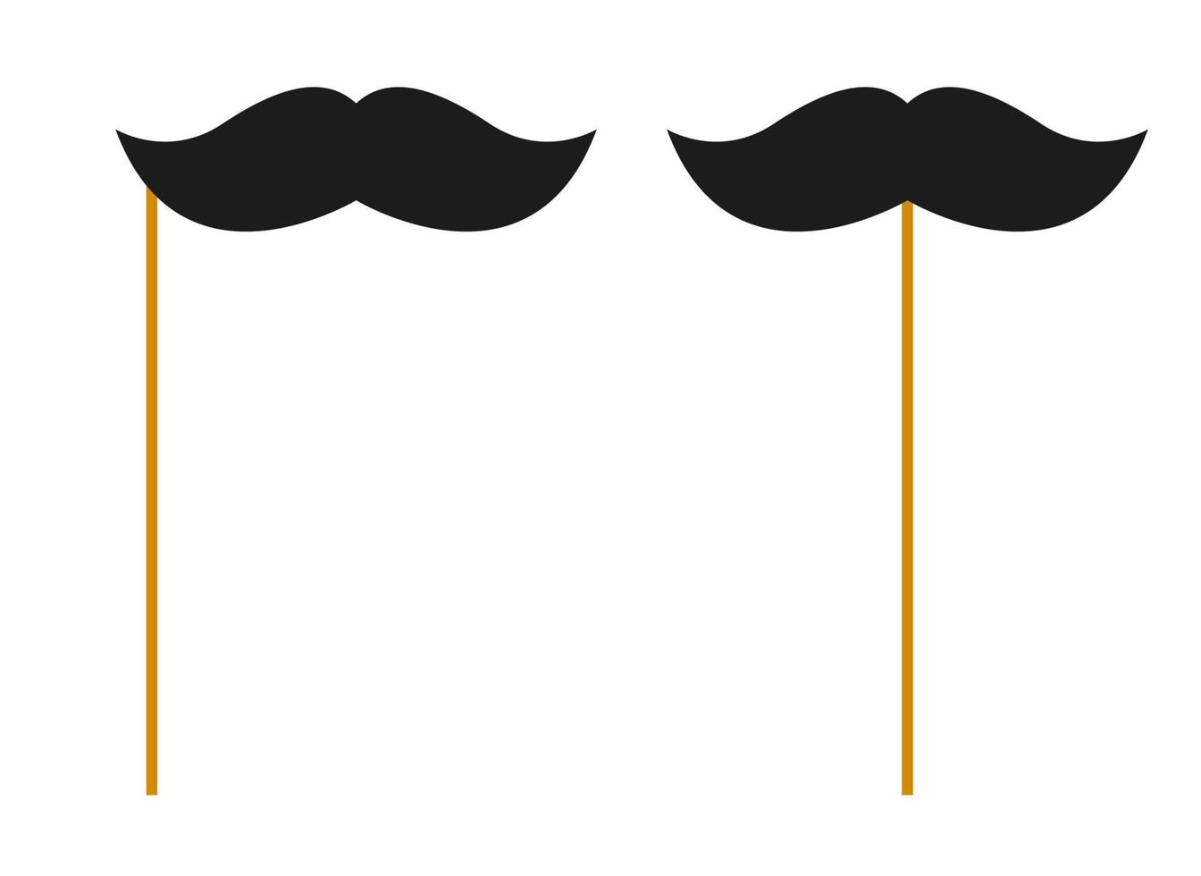 bigote con palo de madera sobre fondo blanco vector