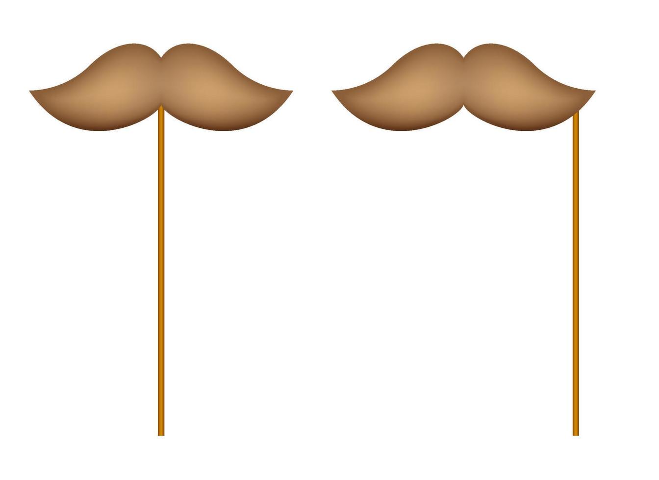 Mustache with wooden stick on white background vector