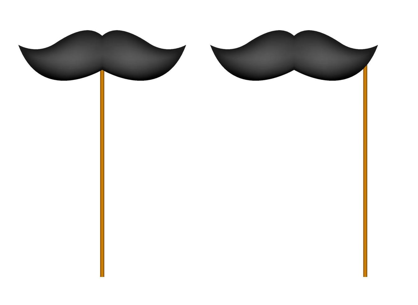 bigote con palo de madera sobre fondo blanco vector