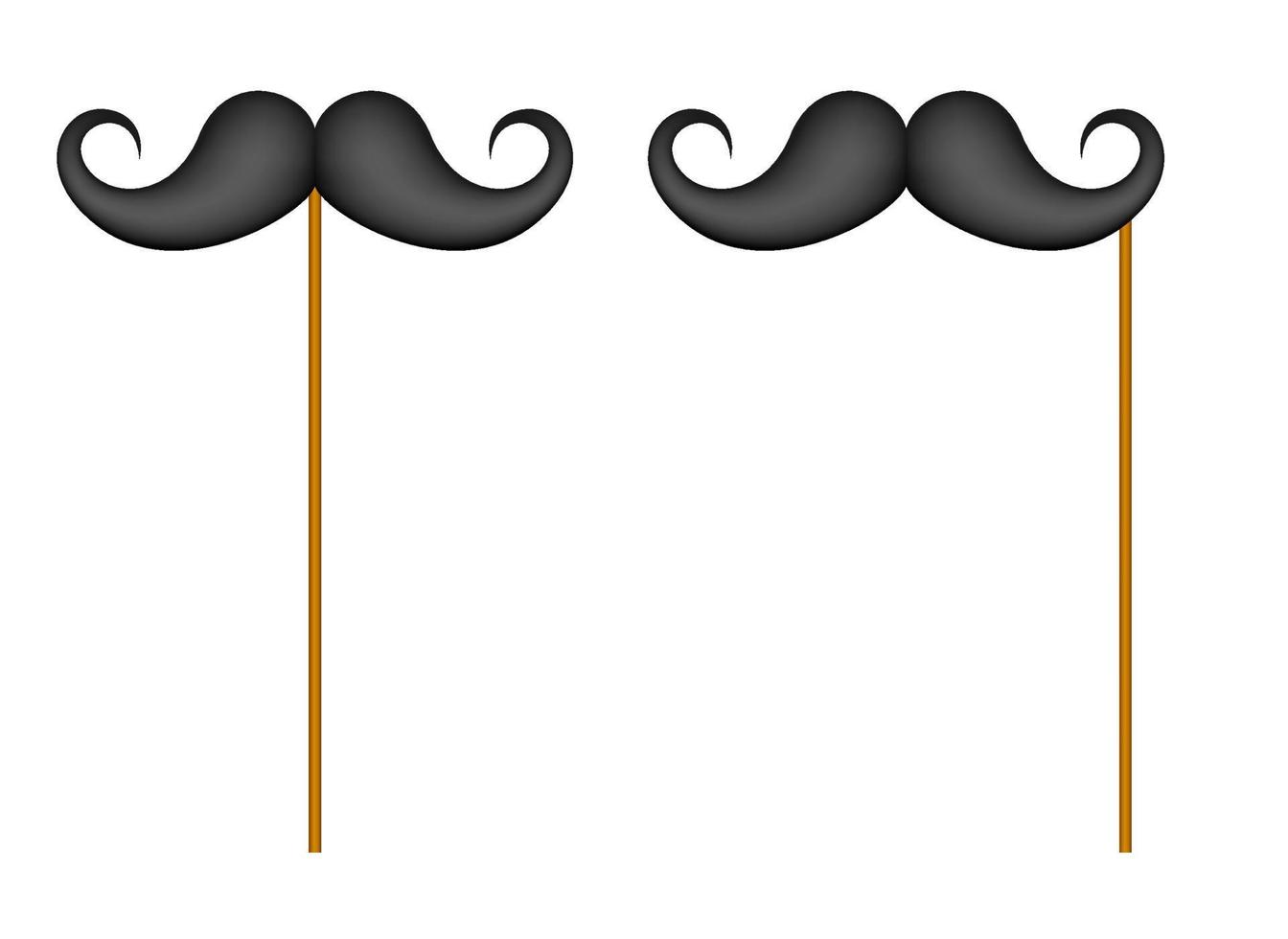 Mustache with wooden stick on white background vector
