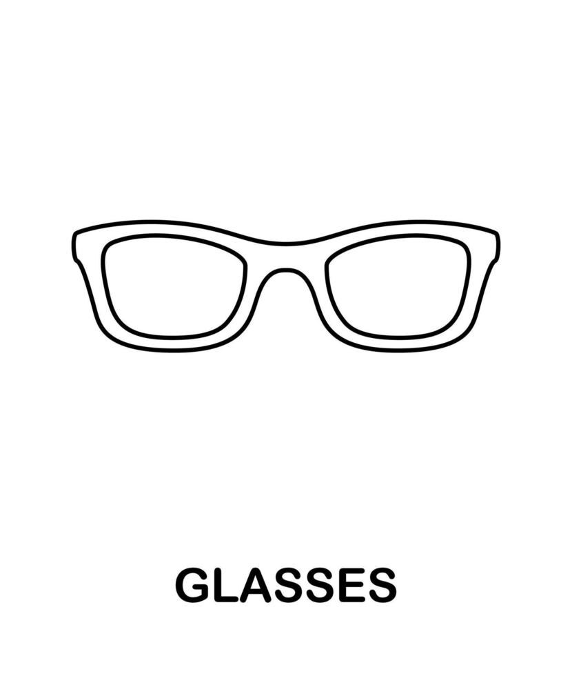 página para colorear con gafas para niños vector