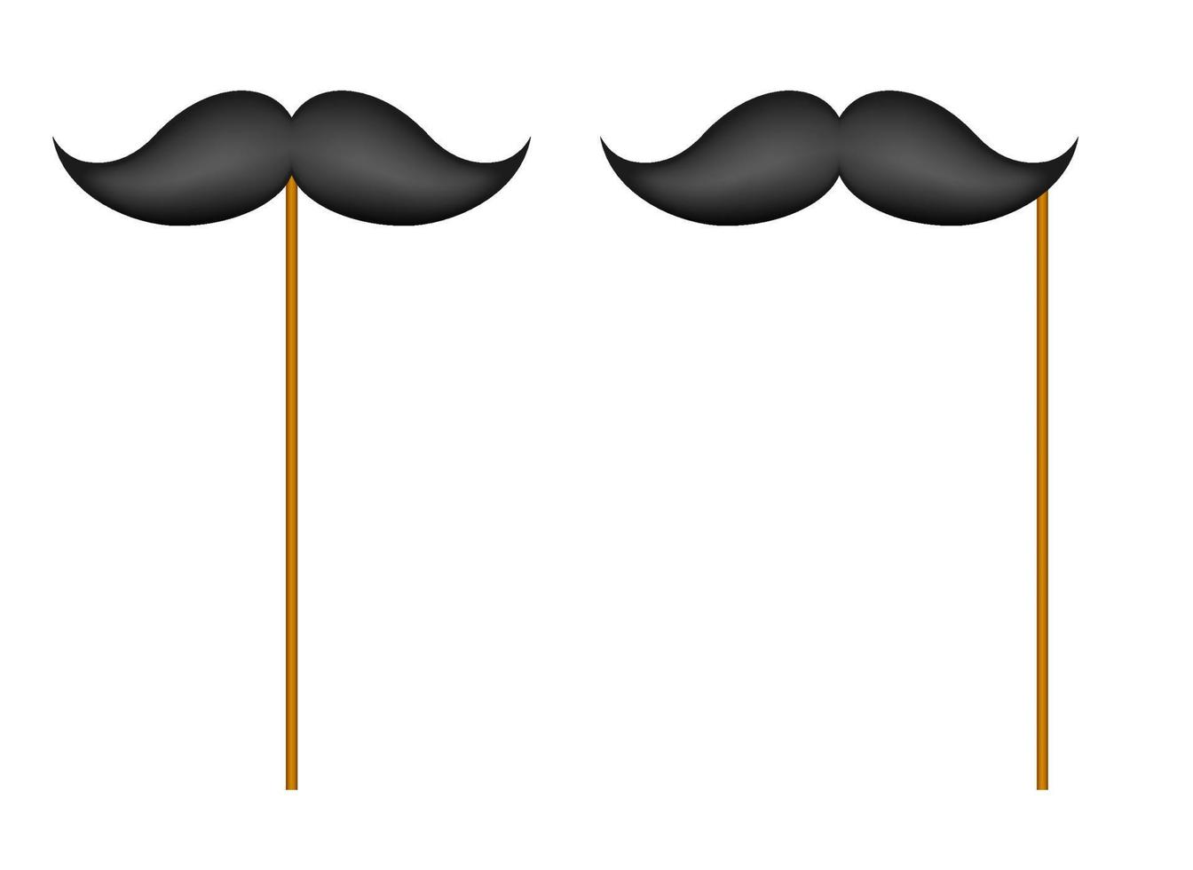 Mustache with wooden stick on white background vector