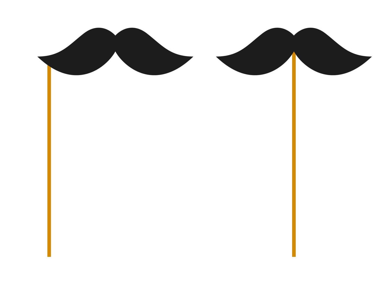 Mustache with wooden stick on white background vector