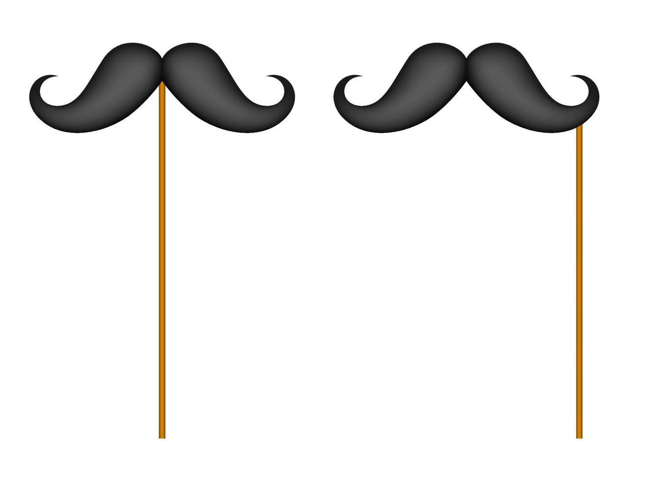 Mustache with wooden stick on white background vector