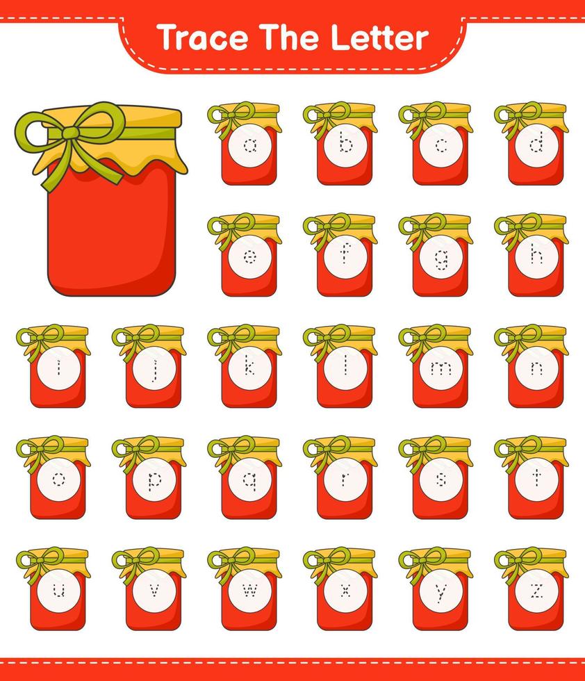 Trace the letter. Tracing letter alphabet with Jam. Educational