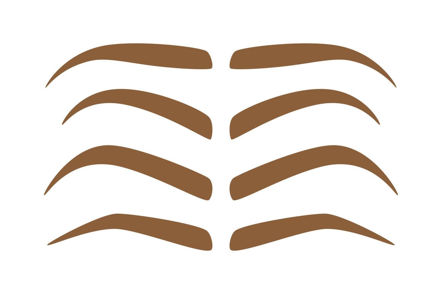 Set of Eyebrow shapes on white background vector