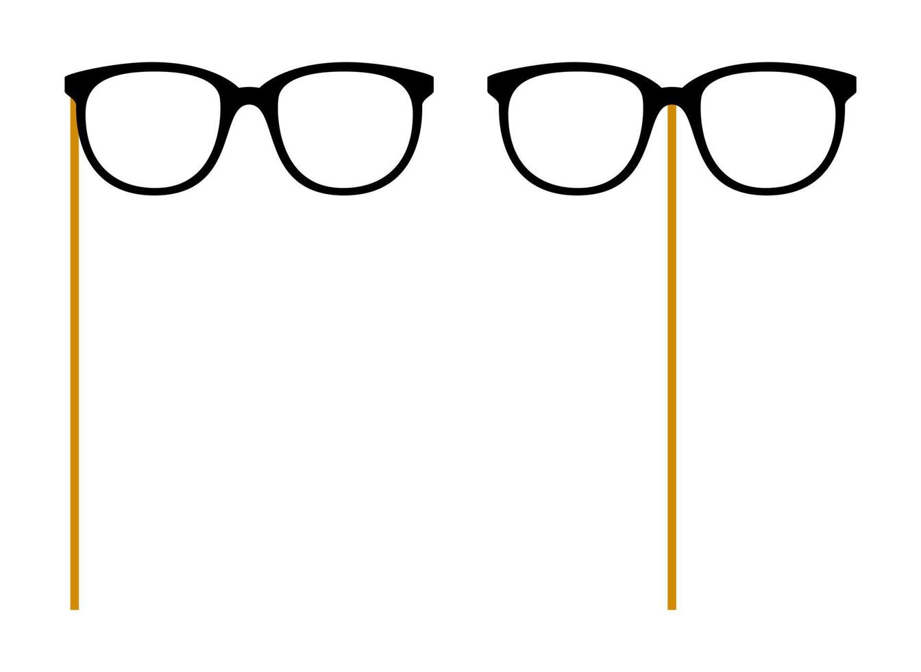 Glasses with wooden stick on white background vector