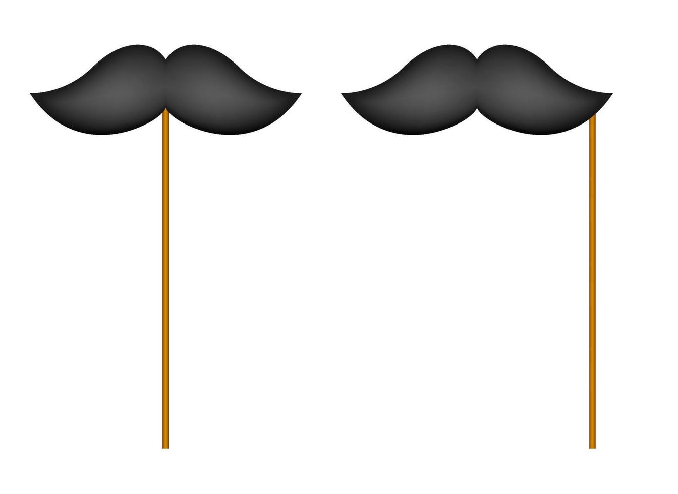 Mustache with wooden stick on white background vector