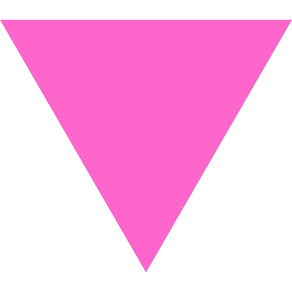 Pink Triangle Icon. Vector Illustration.