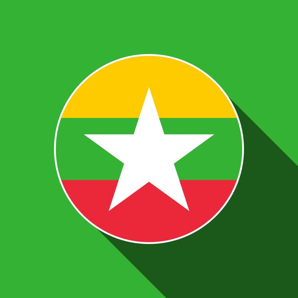 Country Myanmar. Myanmar flag. Vector illustration.