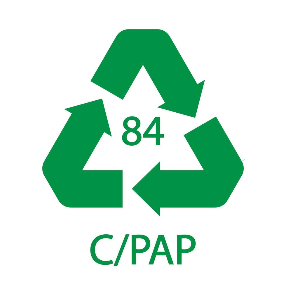 Composites recycling symbol 84 C PAP. Vector illustration