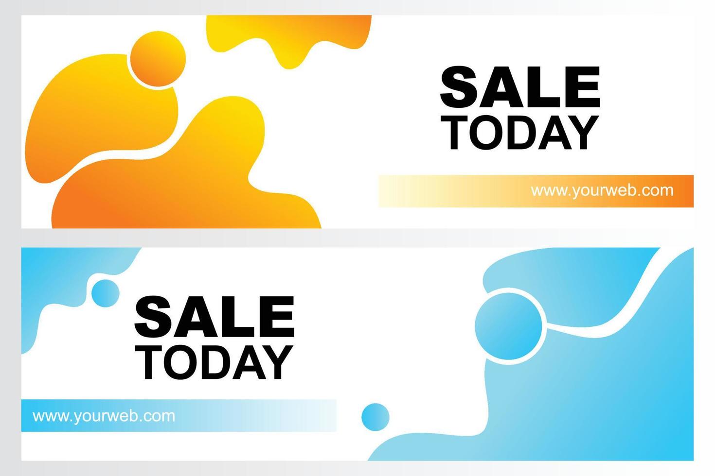 social network sale banner design with gradient color and liquid shape vector