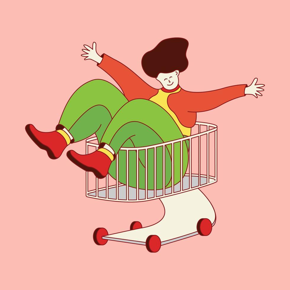 diseño plano feliz día de compras vector