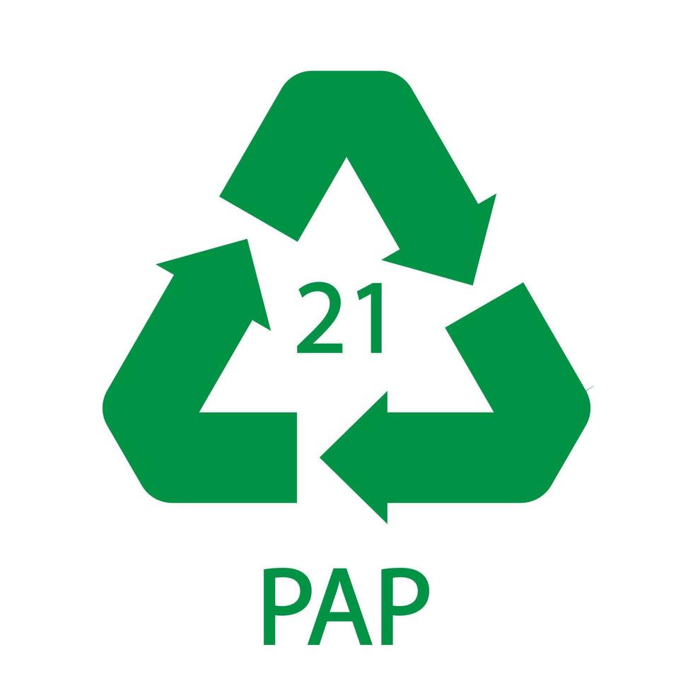 Paper recycling symbol PAP 21 other mixed paper. Vector illustration