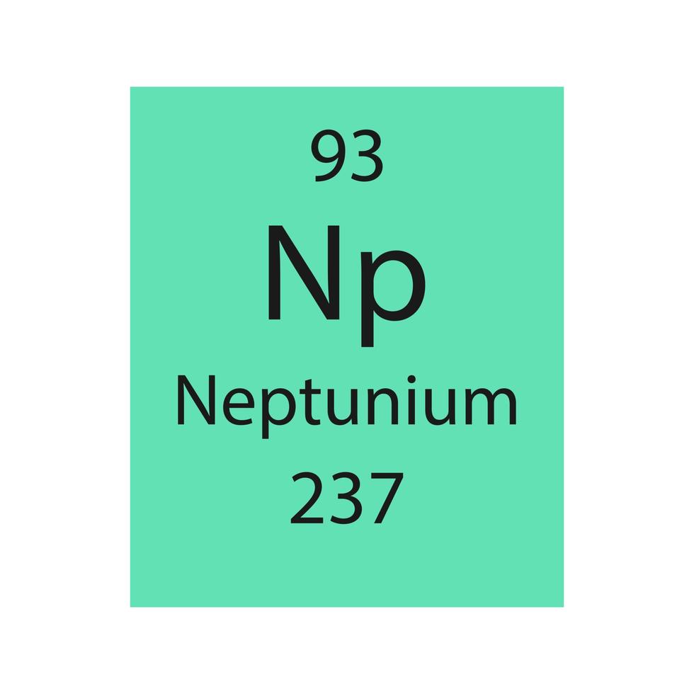 símbolo de neptunio. elemento químico de la tabla periódica. ilustración vectorial vector