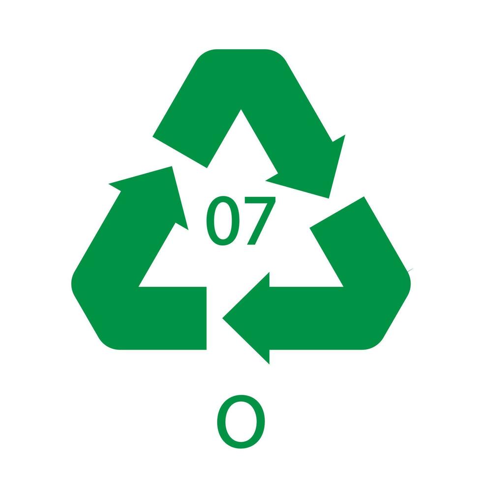 o 07 símbolo del código de reciclaje. signo de polietileno de vector de reciclaje de plástico.