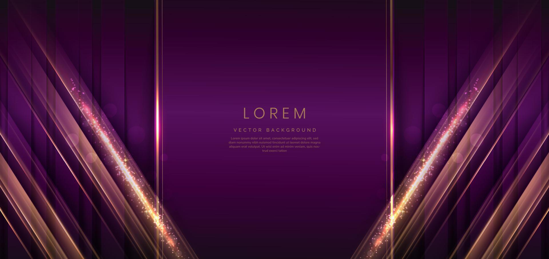 Elegant vertical violet luxury background with diagonal lighting effect and sparkling with copy space for text. Template premium award design. vector