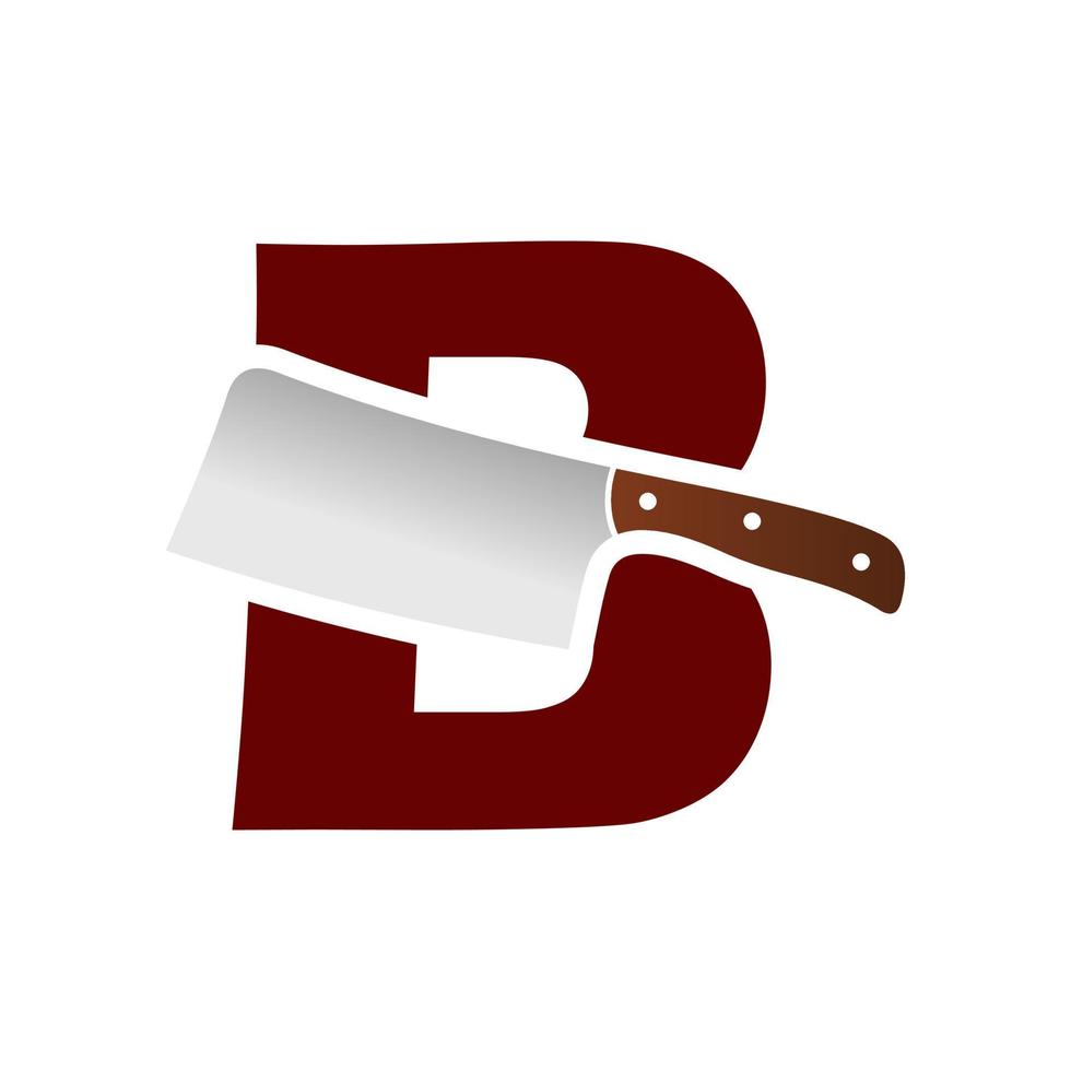 Initial B Chinese Knife vector