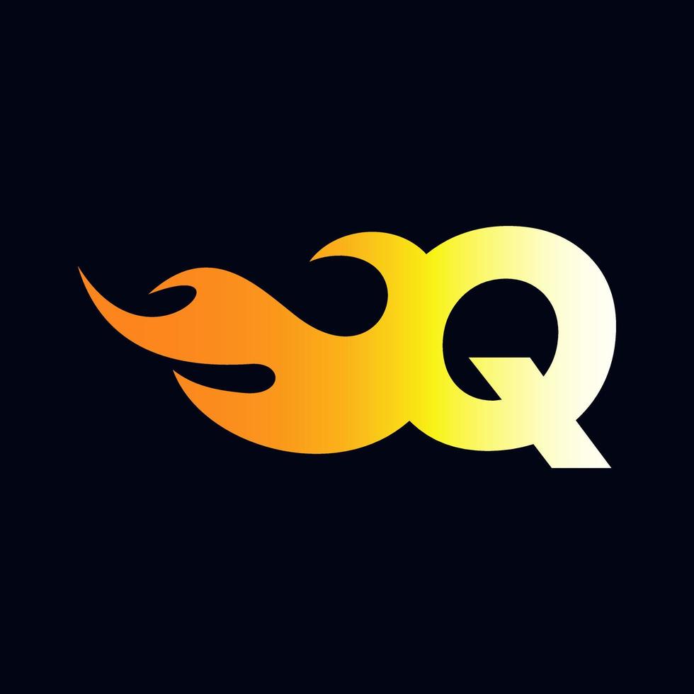 Initial Q Flame Logo vector