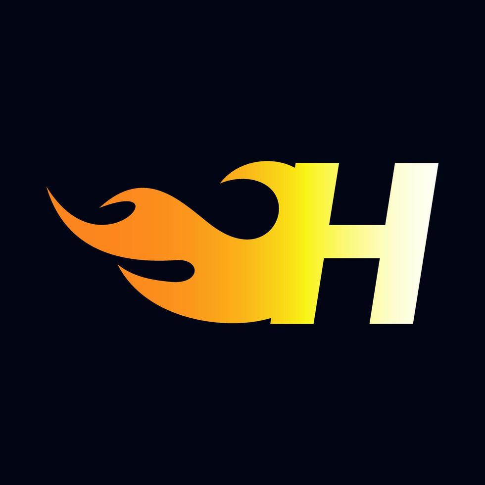 logotipo inicial de la llama h vector