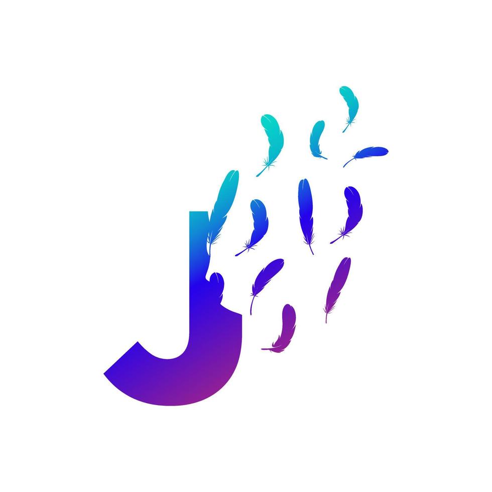 Initial J Freedom Feather vector