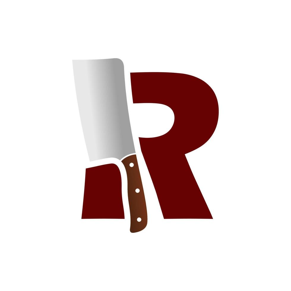 Initial R Chinese Knife vector