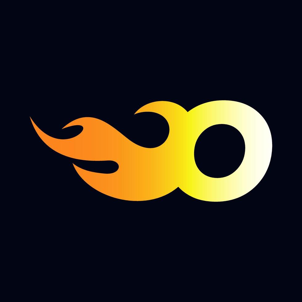 Initial O Flame Logo vector