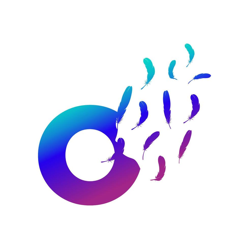 Initial O Freedom Feather vector