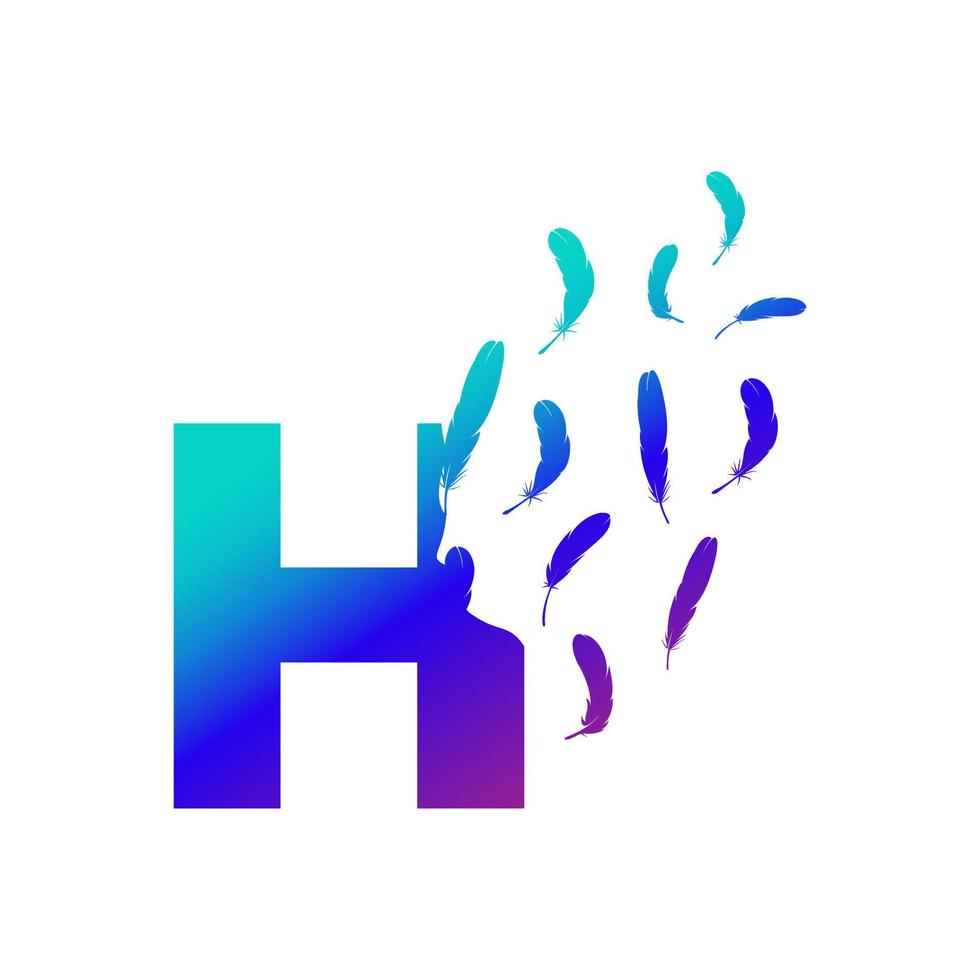 Initial H Freedom Feather vector