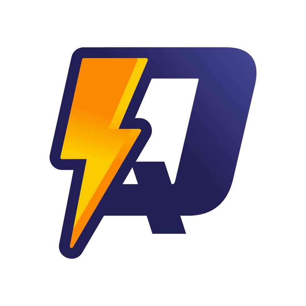 Initial Q Thunder logo vector