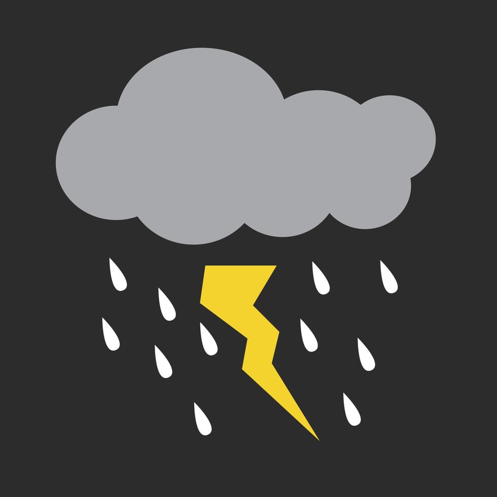 lightning rain clouds , storm icon 9761169 Vector Art at Vecteezy