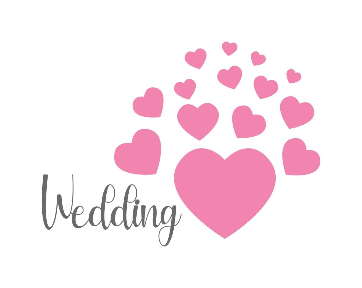 wedding and heart vector