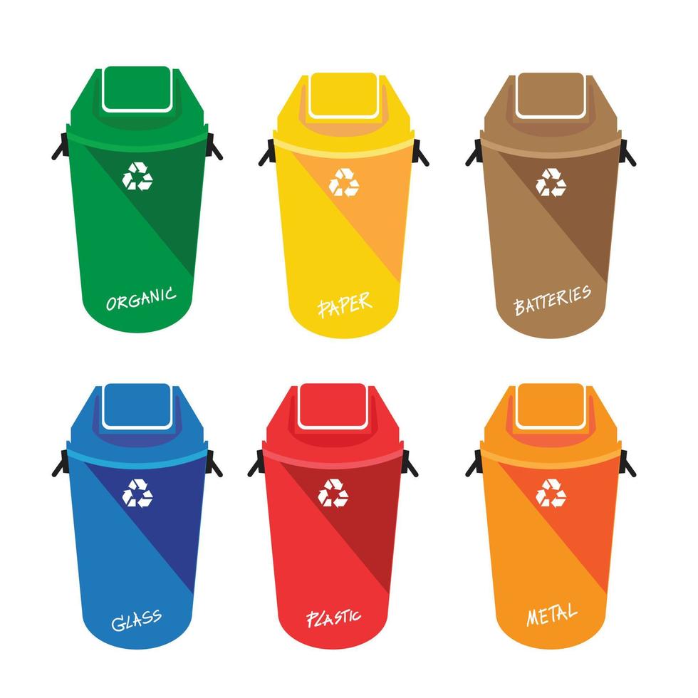 Recycle Bins isolated on white background , vector illustration
