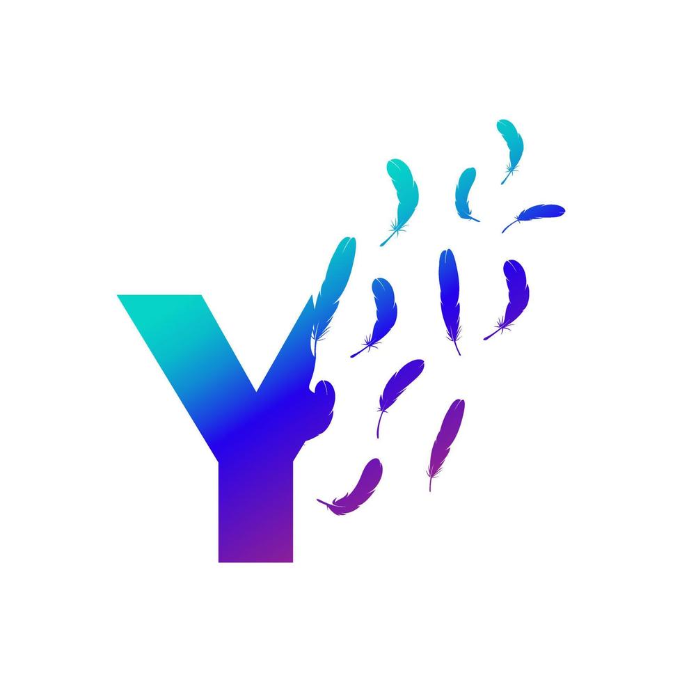 Initial Y Freedom Feather vector