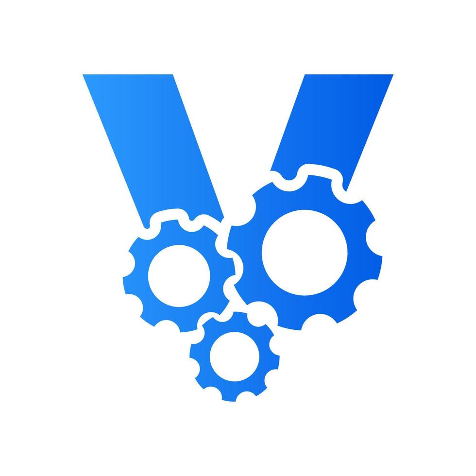 Initial V Gear Logo vector