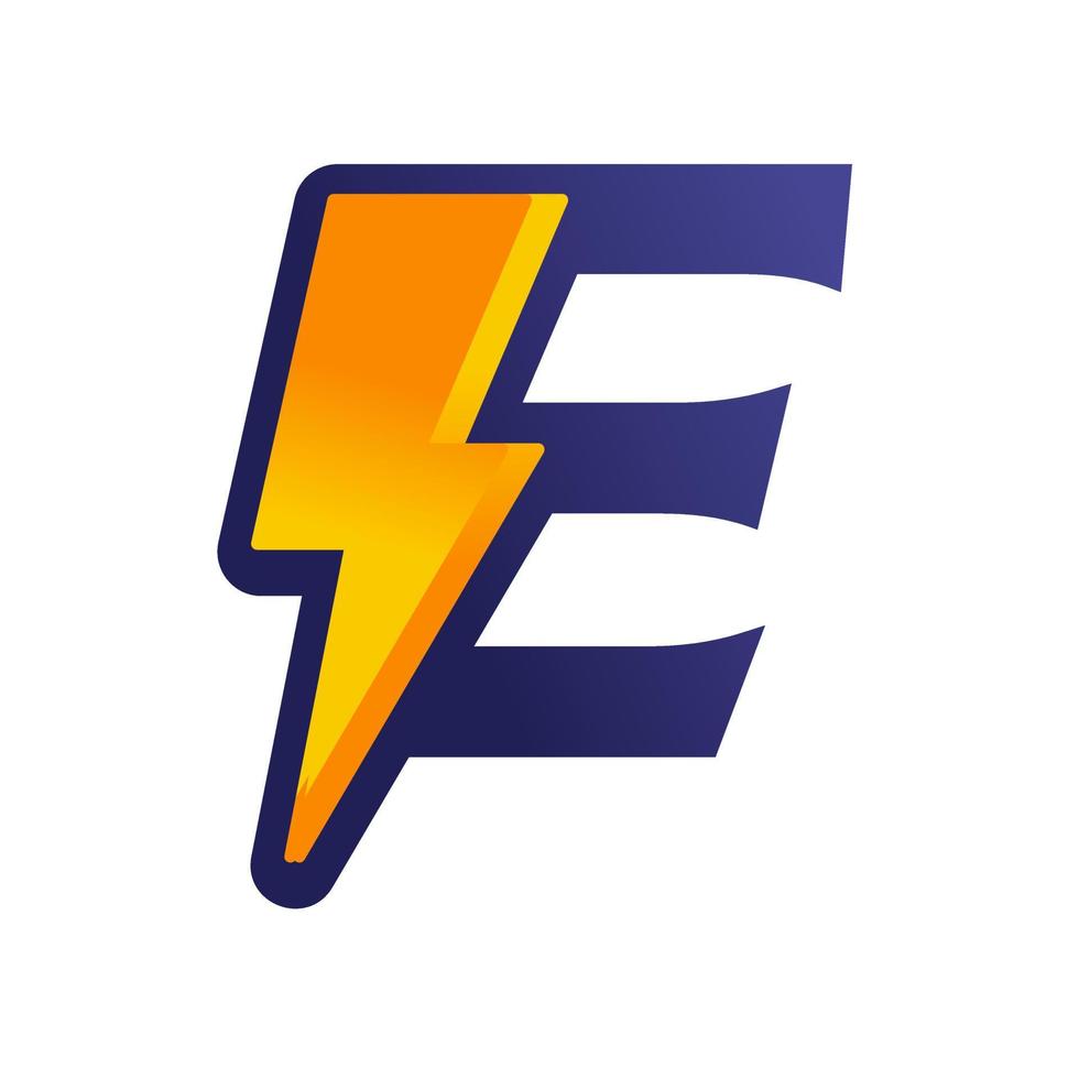 Initial E Thunder Logo vector