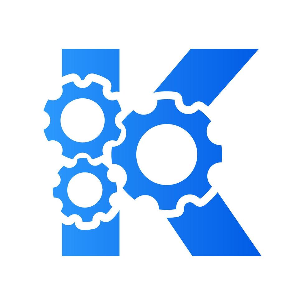 Initial K Gear Font vector