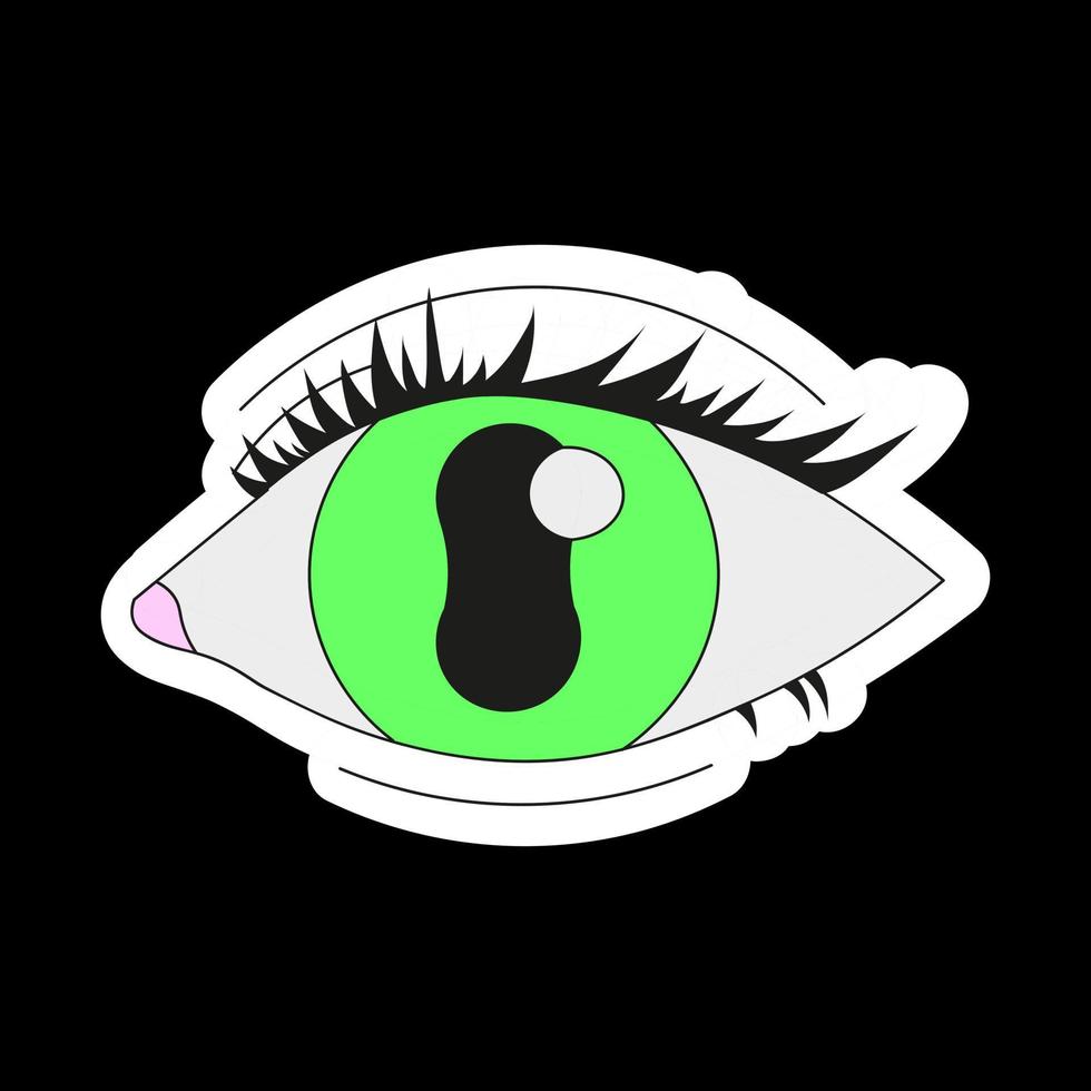 un ojo psicodélico con doble pupila. psicodélicos, surrealismo. vector