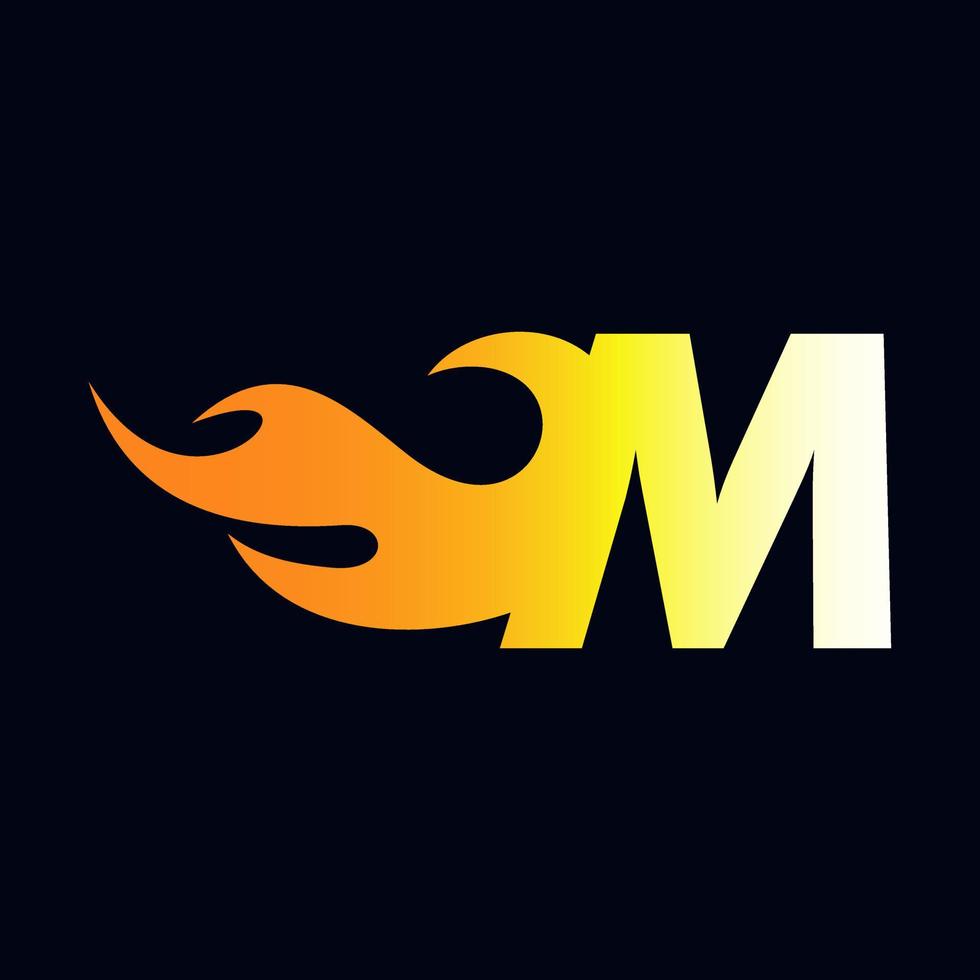 Initial M Flame Logo vector
