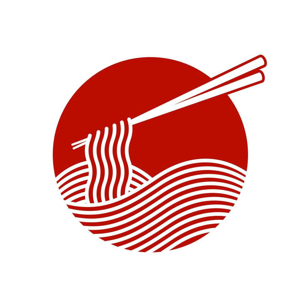 logotipo de fideos rojos vector