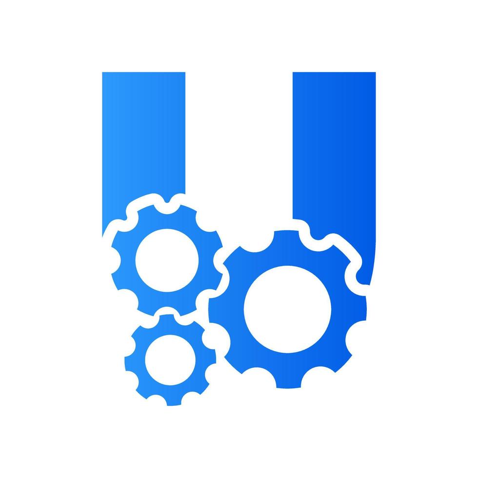 Initial U Gear Logo vector